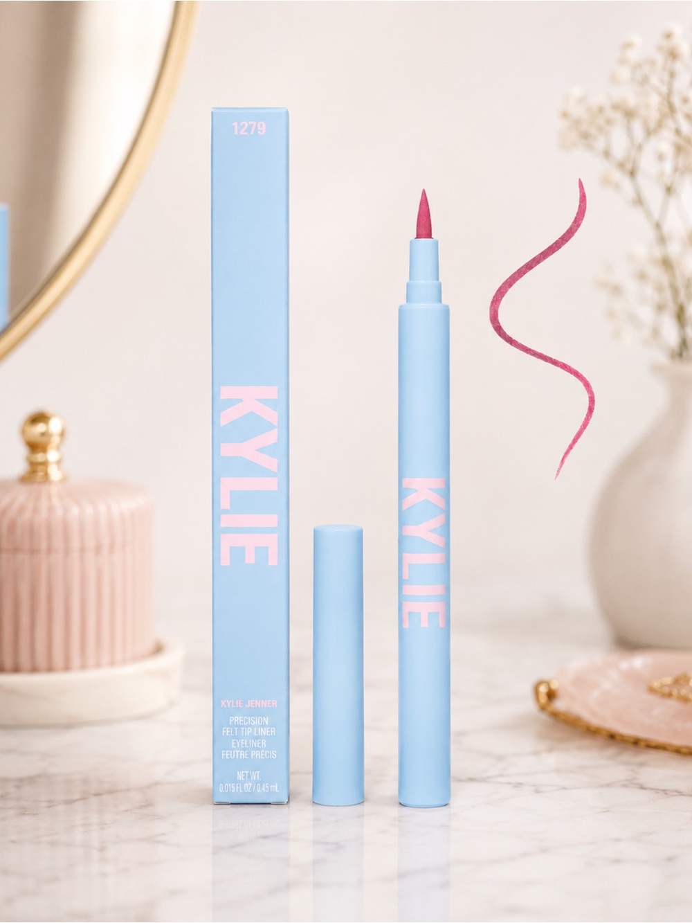 Kylie Cosmetics Precision Felt Tip Eyeliner #1279 Pink Blue Packaging NIB